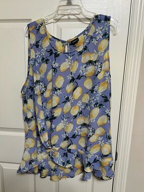 torrid Lavender Lemon Print Sleeveless Tank Sz 26/28